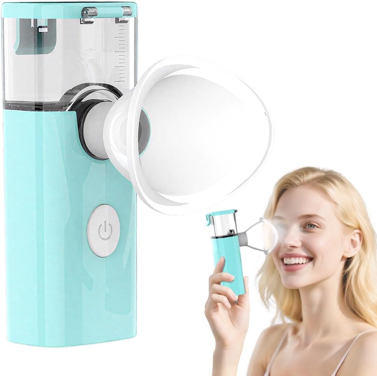 2-in-1 Nano Gezichts- en Oogspray, Draagbare Gezichts- en Oogspray, USB Oplaadbaar, voor het verlengen van wimpers, het verlichten van droge ogen, het hydrateren en verzorgen van de huid, met Vision Tank