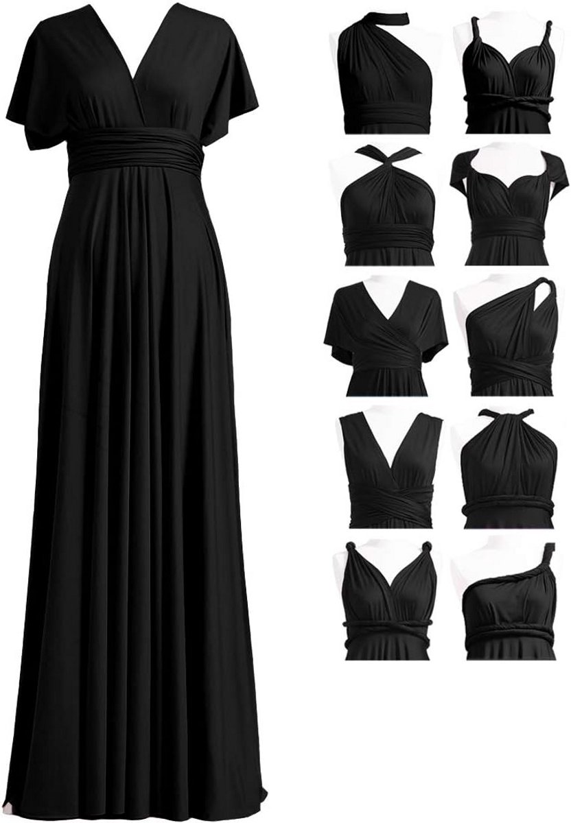 Multifunctionele Bruidsmeisjesjurk Maxi Lang - Verstelbare Wrap Jurk voor Feest en Gala