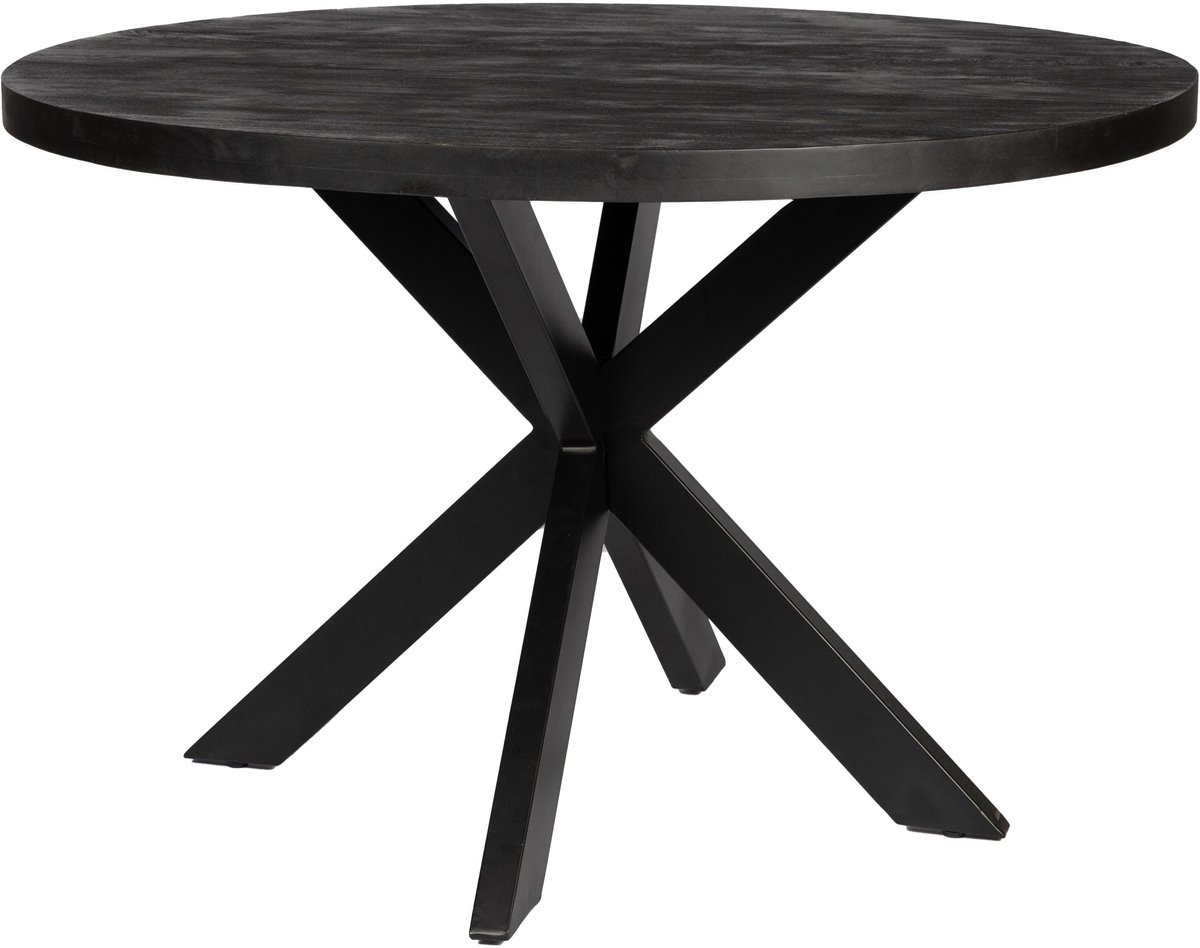 Zita Home - ronde eettafel - 90cm in diameter - massief hout - Marlissa - met metaal onder