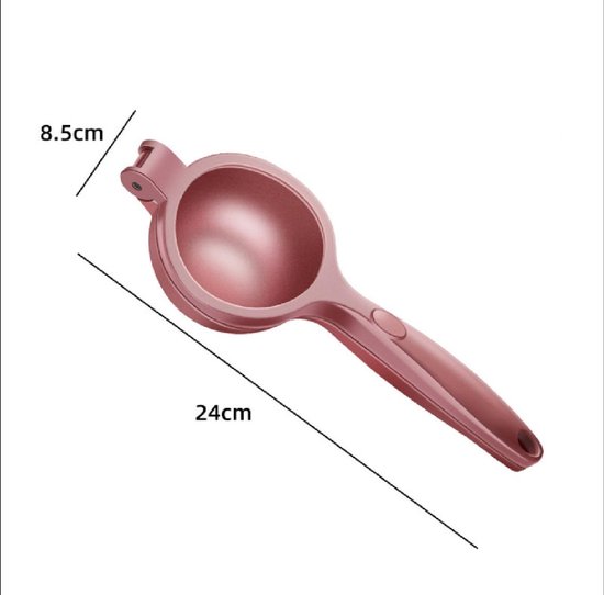 Luxe Citruspers Handmatig Roze - RVS Citroenpers 24 cm - Stevige Limoenpers - Handpers met Ergonomische Handgreep van Merkloos — afbeelding 4