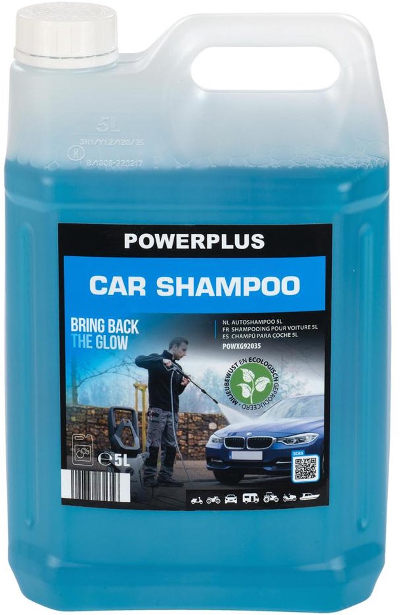 Powerplus Reinigingsmiddel Autoshampoo POWXG92035 – 5l – Voor alle voertuigen – In combinatie met Powerplus hogedrukreinigers