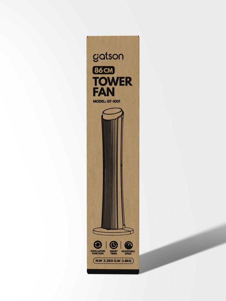 Gatson Torenventilator 86cm - Stil - Met Afstandsbediening - Swing Functie - Staande Ventilator - Tower Fan - Vloerventilator - Statiefventilator - Waaier — afbeelding 8