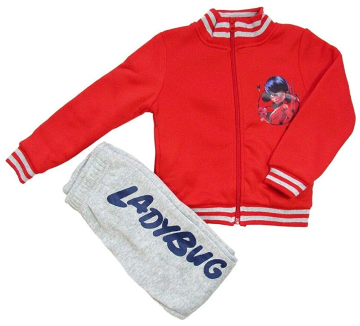 Miraculous Ladybug Set - Joggingpak - Trainingspak - 2-delig - rood/grijs - maat 104/110 (5 jaar)