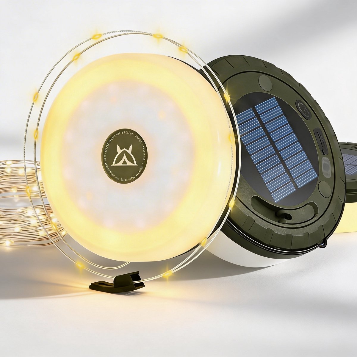 LYNEXA® Camping lamp - Zaklamp - Lichtsnoer buiten - Lichtslinger - Kampeerlamp met oplaadbaar - 4in1 - Powerbank USB & Zonne-energie - 10m - 4 standen