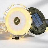 LYNEXA® Camping lamp - Zaklamp - Lichtsnoer buiten - Lichtslinger - Kampeerlamp met oplaadbaar - 4in1 - Powerbank USB & Zonne-energie - 10m - 4 standen