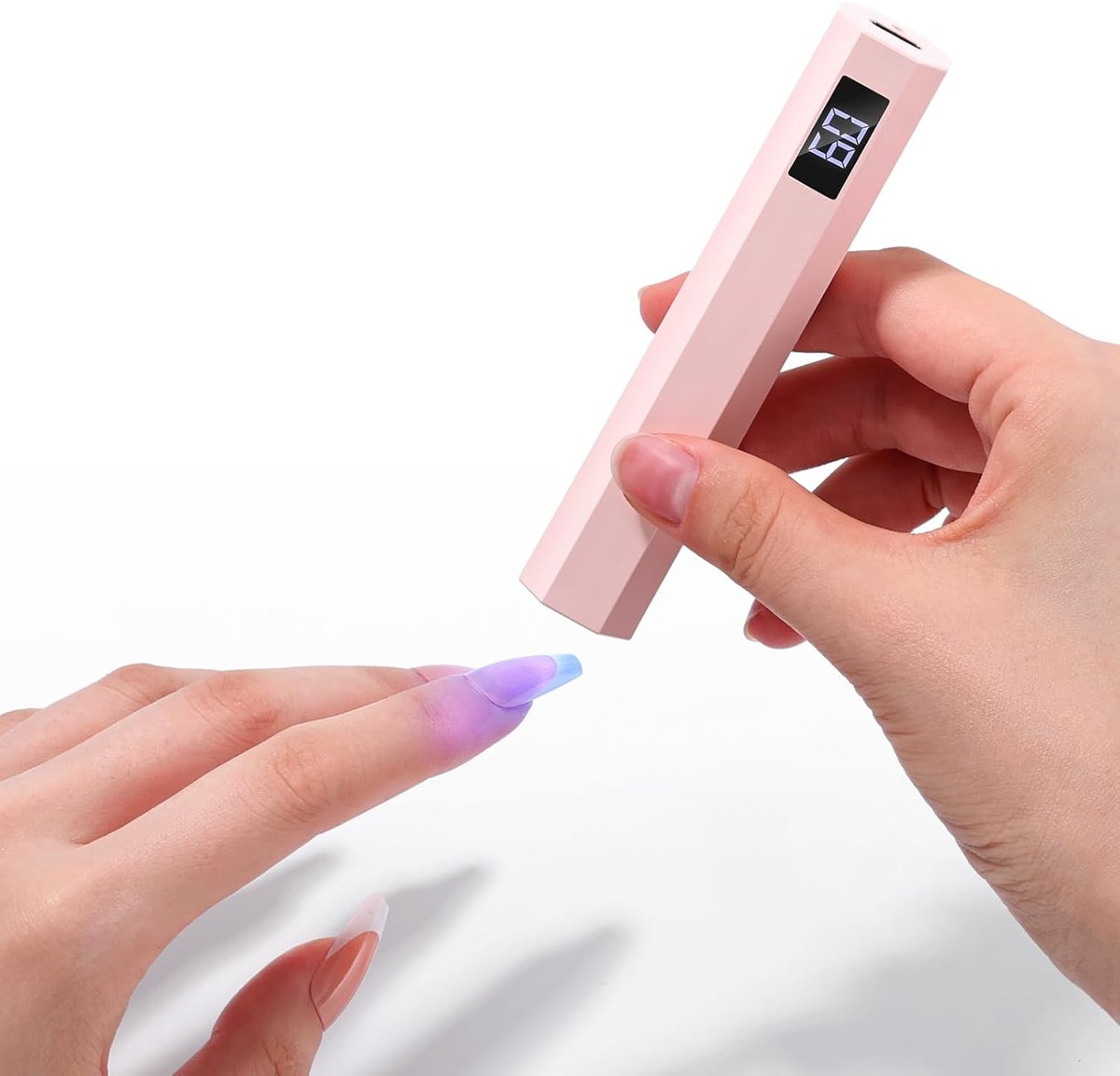 Mini Nagellamp - UV Lamp Gelnagels - LED Nagellamp - Draagbare Nagellamp - Nageldroger - LED Lamp Nagels - snel uithardende mini-nagellamp - nagellamp led uv - nagel lamp - voor salonnagelkunst DIY thuis - Roze