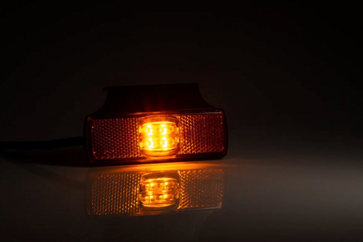 oranje led zijmarkeringslamp met houder - 4x led contourlamp - markeringslamp - positielicht - fristom