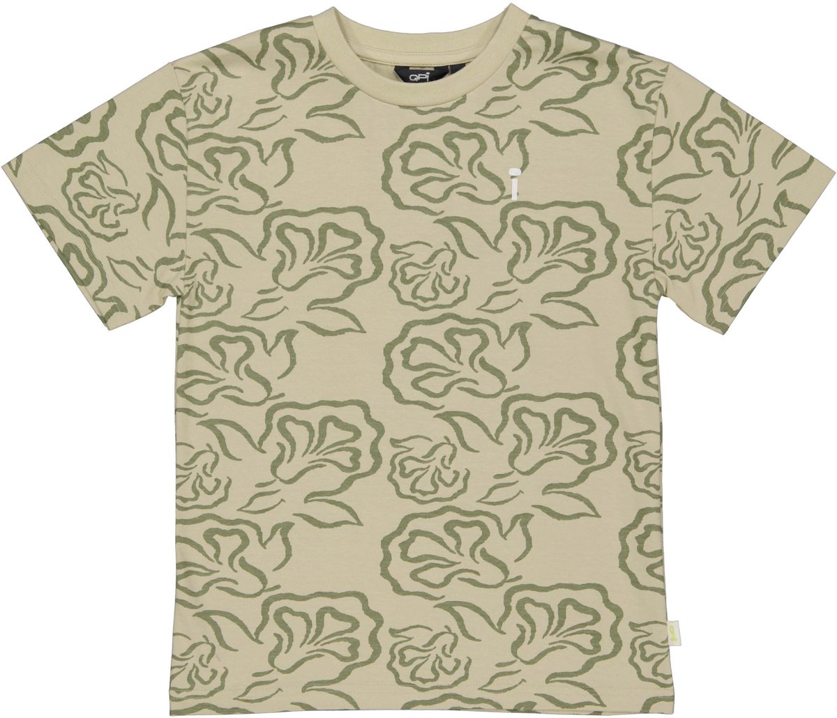 QPI - Deen Jongens shirt - AOP Taupe - Maat 110/116