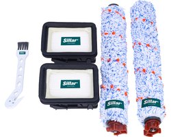 Sillar set accessoires voor stofzuiger - reserveonderdelen - geschikt voor Bissell CrossWave 1866 1868F PET - 2x HEPA-filters, 2x hoofdborstels, 1x reinigingskam - 8 stuks