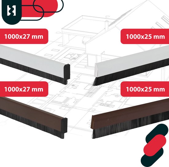 KOTARBAU® Borstelafdichting voor Deur, 100 cm, Wit, Automatische, PVC ...