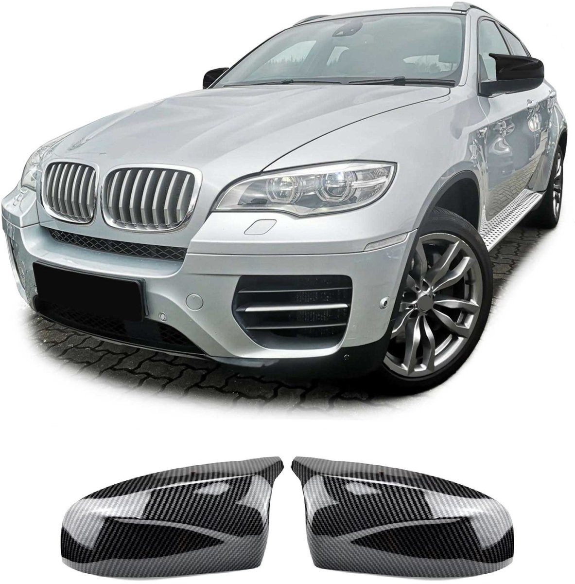 Spiegelkappen geschikt voor BMW X5 E70 X6 E71 M Look Carbon Look