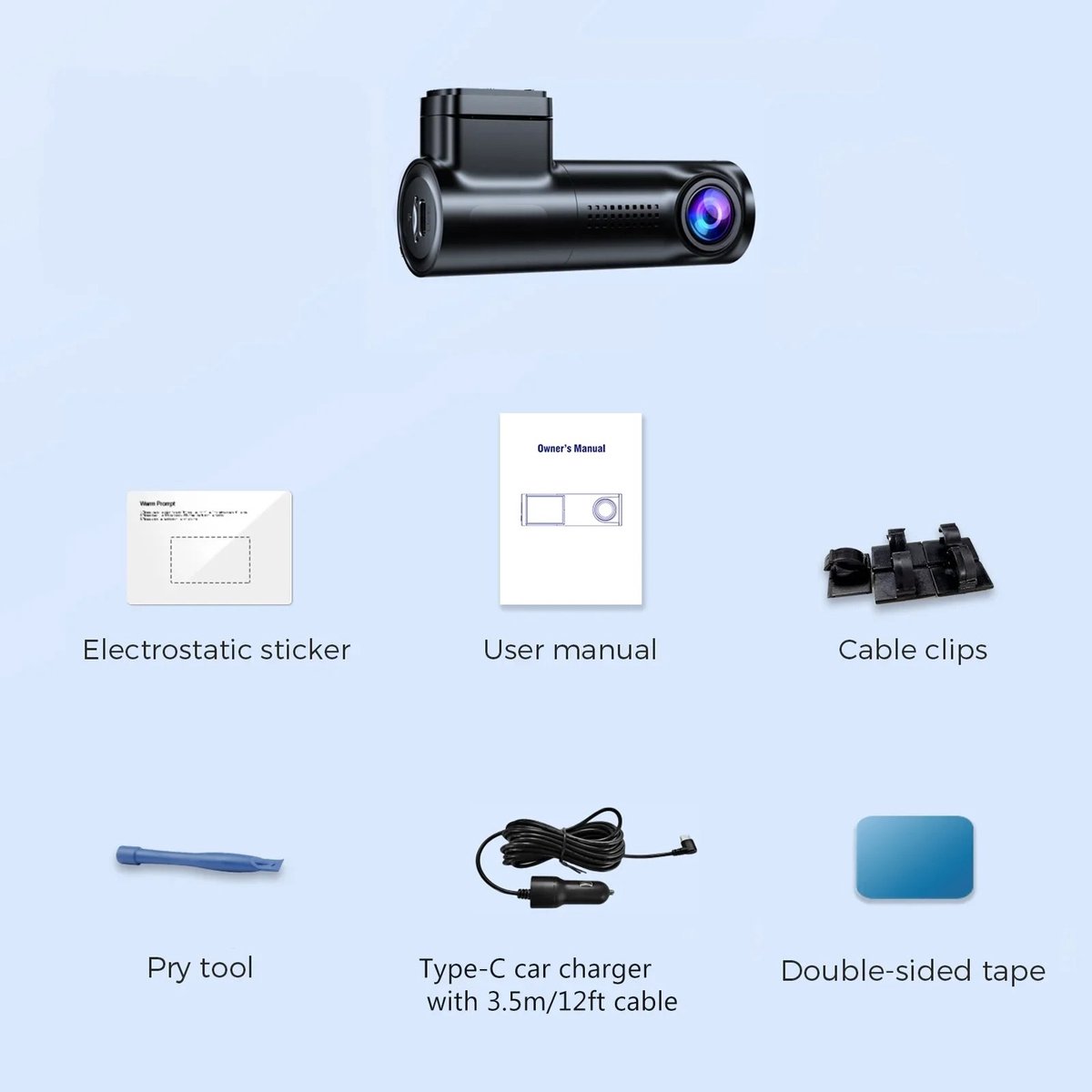 Dash Cam 1296P Camera met WiFi WDR Auto DVR 150 ° FOV App Controle Dash Camera Recorder Spraakbesturing 24H Parkeermodus – foto 7