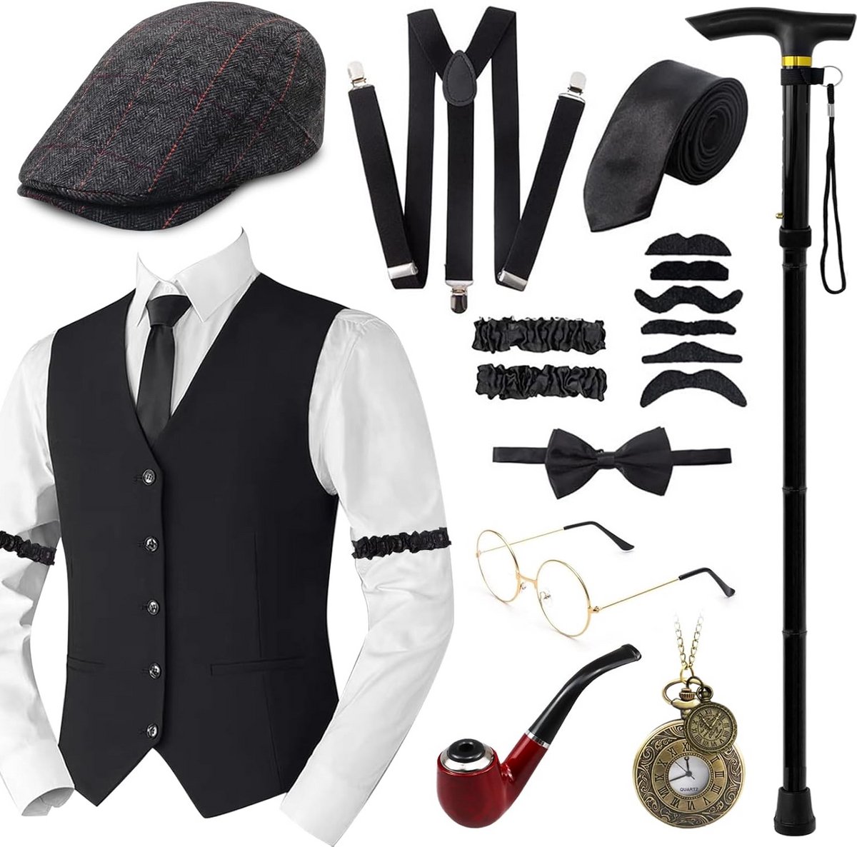 Stijlvol Jaren 20 Kostuum voor Mannen - Gatsby & Gangster Outfit