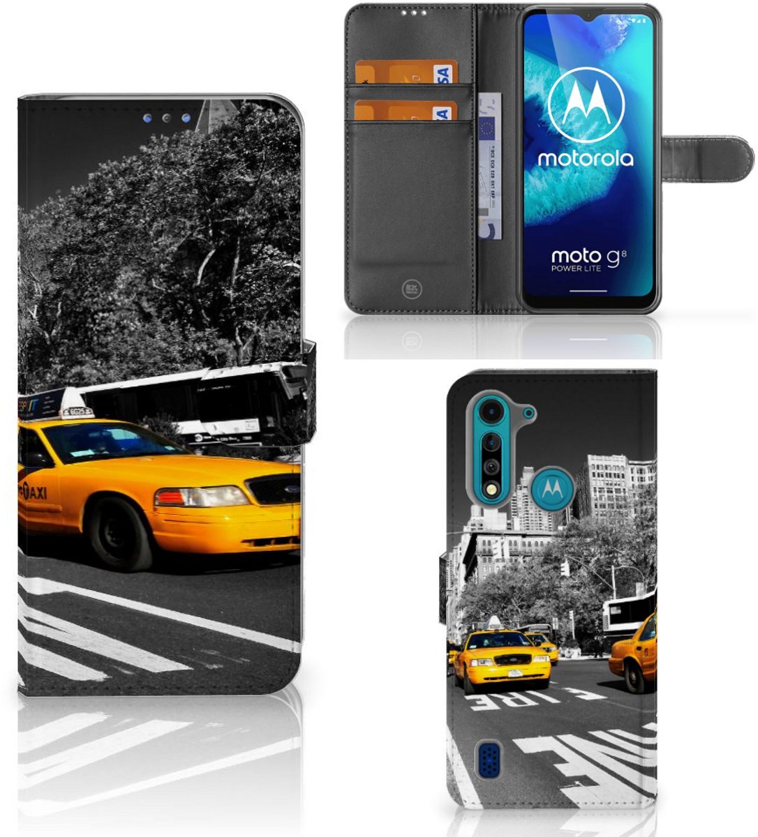 Motorola G8 Power Lite Flip Cover New York Taxi