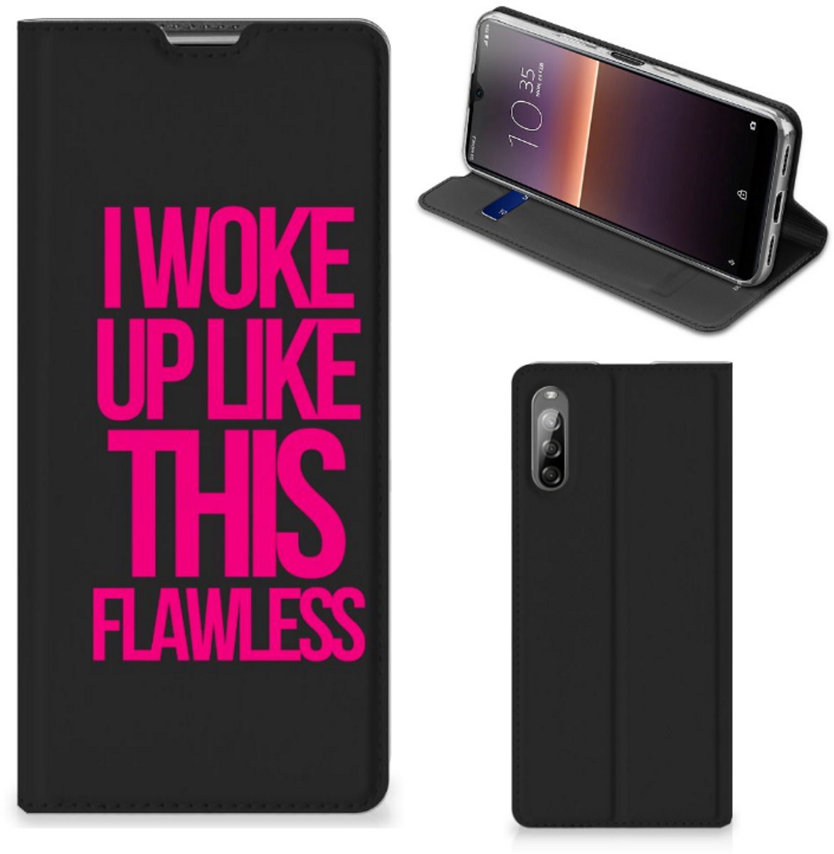 Sony Xperia L4 Hoesje met tekst Woke Up - Origineel Cadeau Zelf Maken