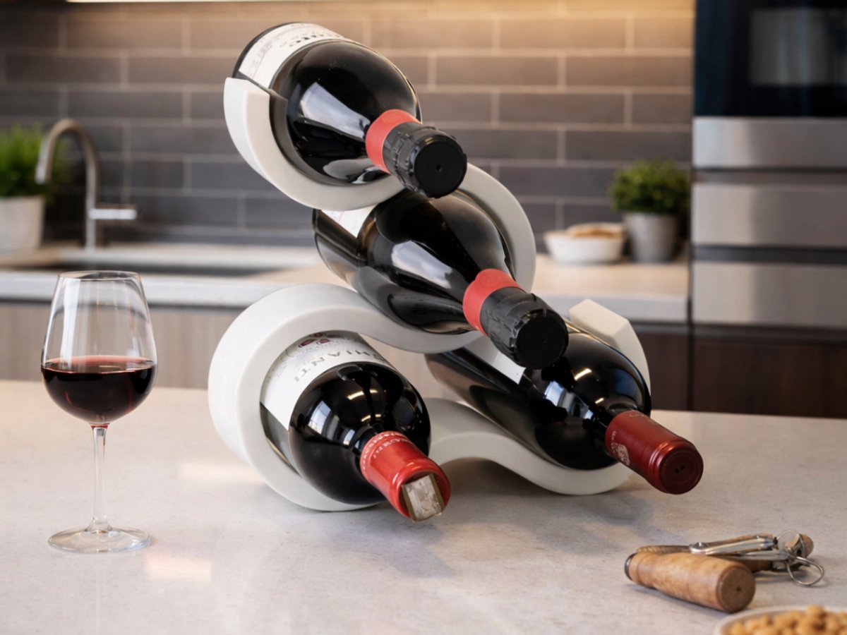 Wine Bottle Holder – Modern Design – Wijnrek 4 Flessen – Minimalistisch & Decoratief