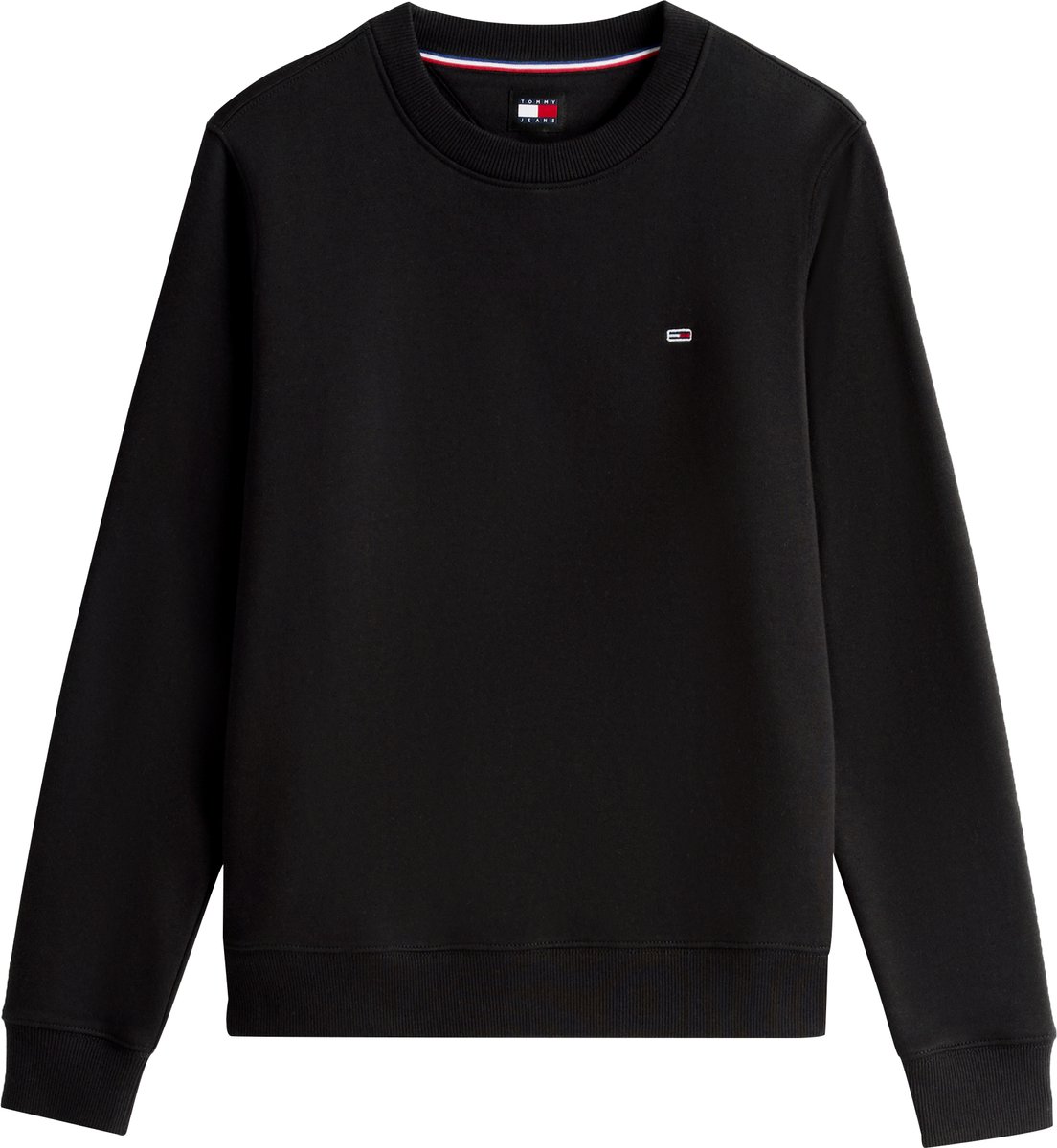Tommy Jeans Flag Embroidery Brushed Fleece Sweatshirt Zwart