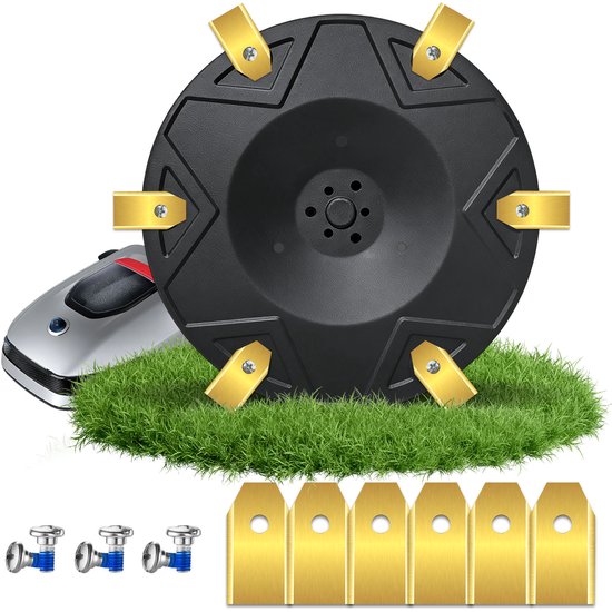 Robotmaaier messen set 6x titanium + universele schroefhouder voor DREAME A1 Pro A2 & MOVA 600 1000