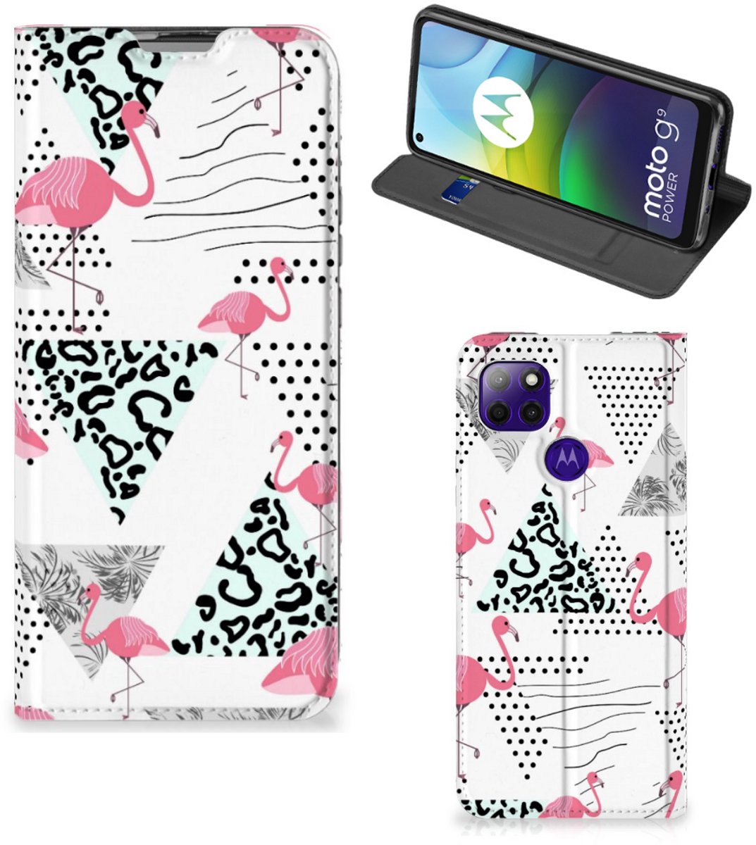 Motorola Moto G9 Power Hoesje maken Flamingo Triangle