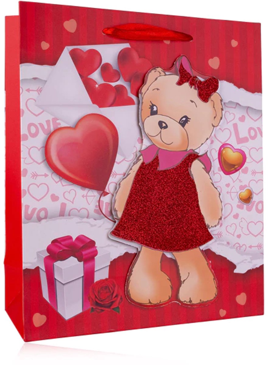 Cadeautas - Luxe Geschenktas - Cadeauzak - Geschenkzak - A5 - Teddy