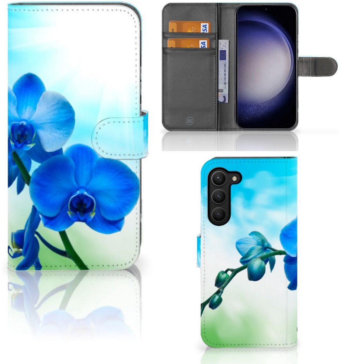 Samsung Galaxy S23 Plus Hoesje Orchidee Blauw - Cadeau voor je Moeder