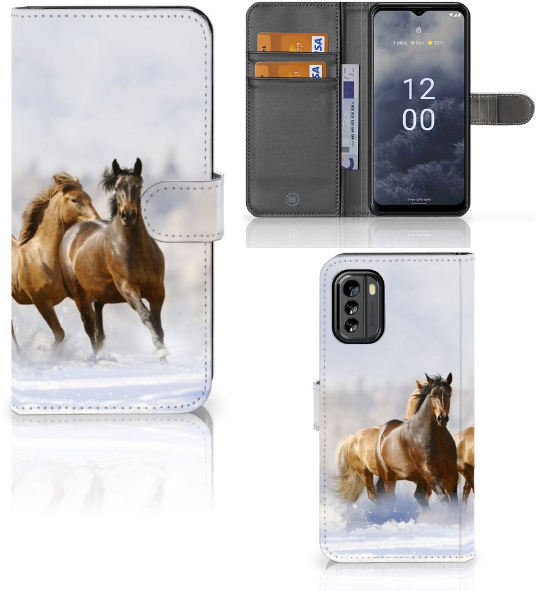 Nokia G60 Telefoonhoesje met Pasjes Paarden