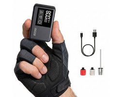 BASE6® Elektrische Fietspomp XS - 108 gram - Draagbaar - Smart Digitaal Display - Mini Luchtcompressor - Koersfiets - Racefiets - Gravelbike - Sportfiets - Stadsfiets - Mountainbike - Scooter - Fatbike - USB-C Oplaadbaar - Presta/Schräder/Dunlop