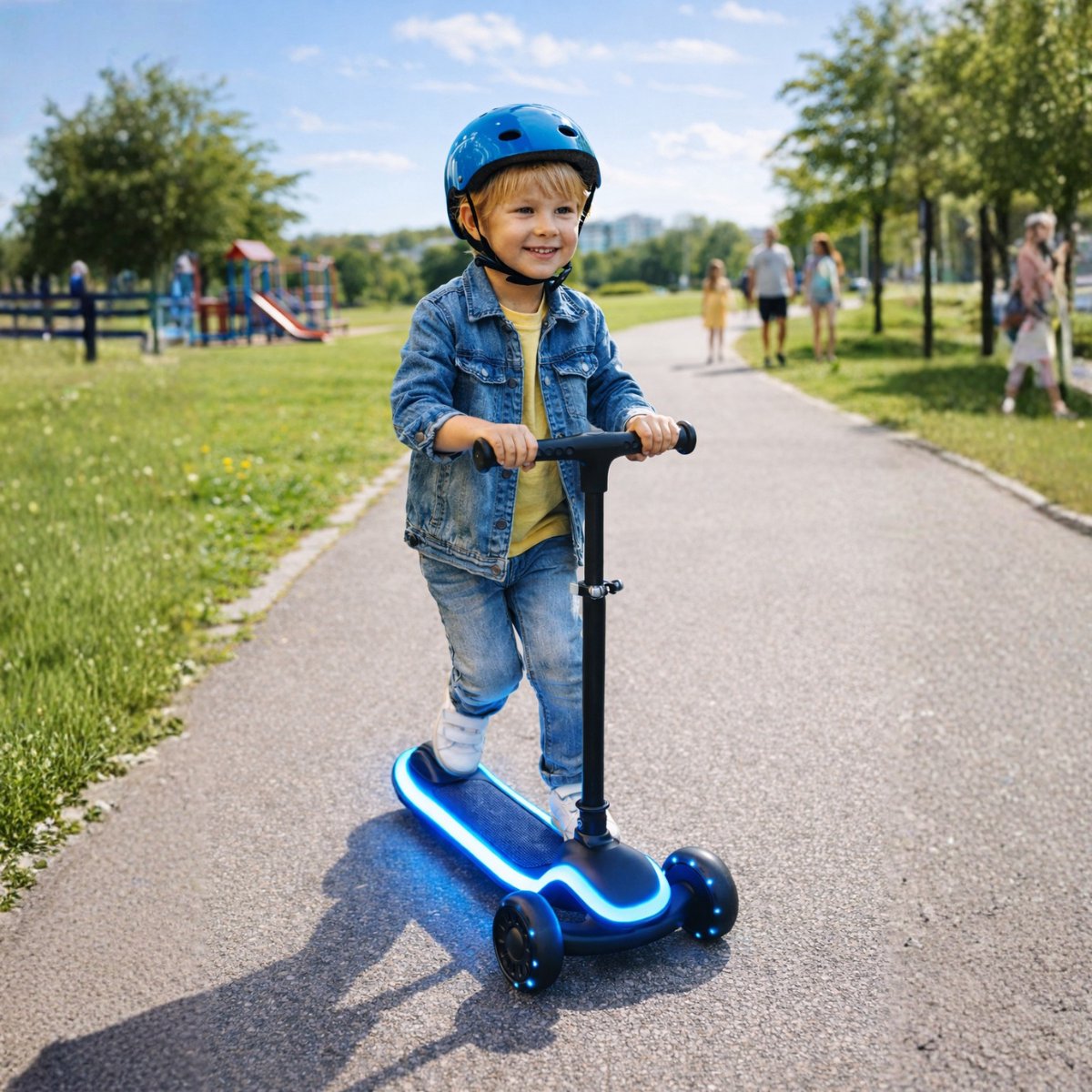 GoudenGracht Kinderstep 2026 - Volledig LED verlichting - 20 Lichtstanden - Step - Kinderstep 3 Wielen - Van 3 tot 8 jaar - Verstelbaar Stuur 60-85 cm - Opvouwbaar — afbeelding 3
