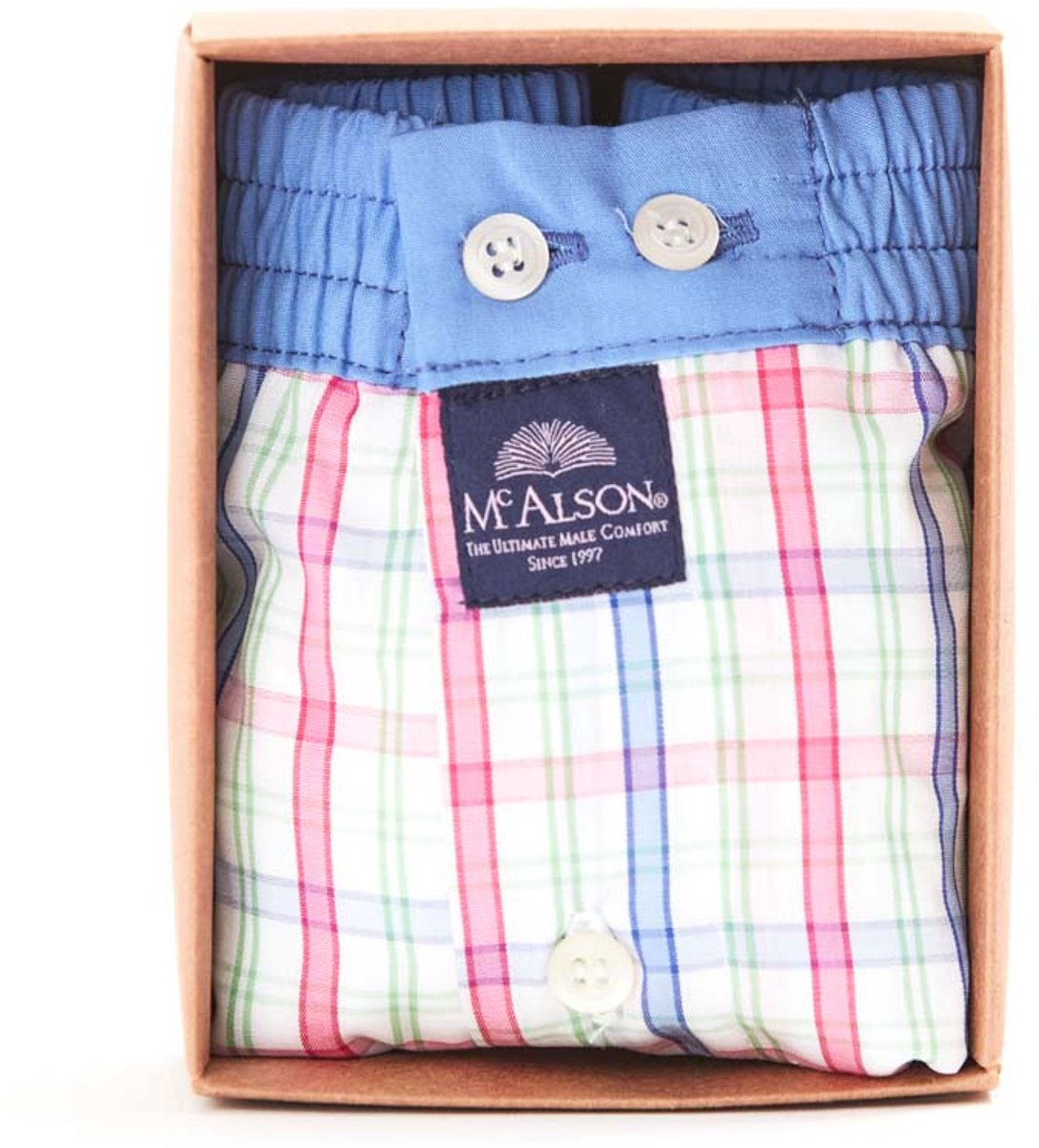 McAlson Boxershort - Gingham white (L)