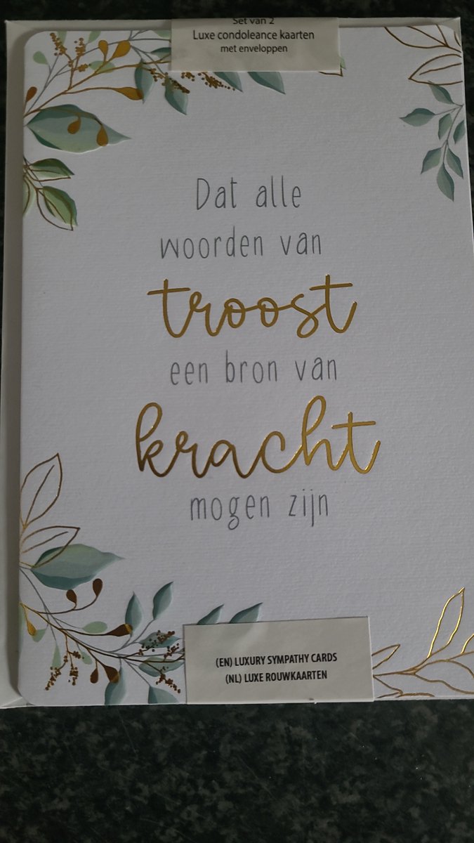2 Condoleance kaarten met enveloppen.