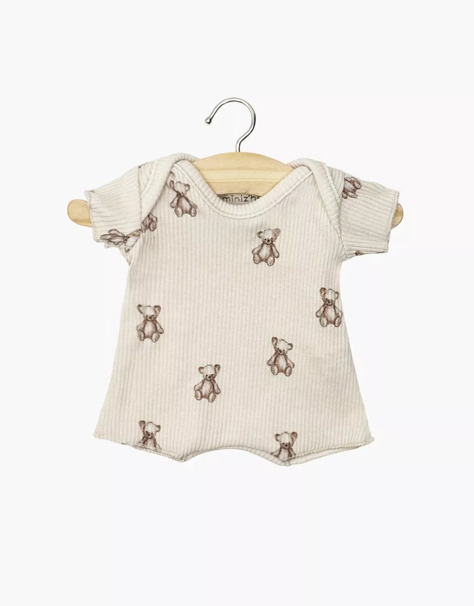 Minikane Poppenkleding Creme Rompertje Beertjes 28 cm