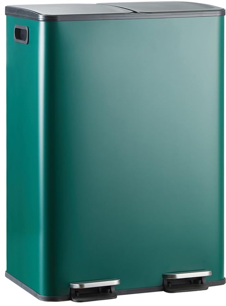 CLVP® Prullenbak 60 liter - Vuilnisbak 2 Vakken - Afvalscheiding