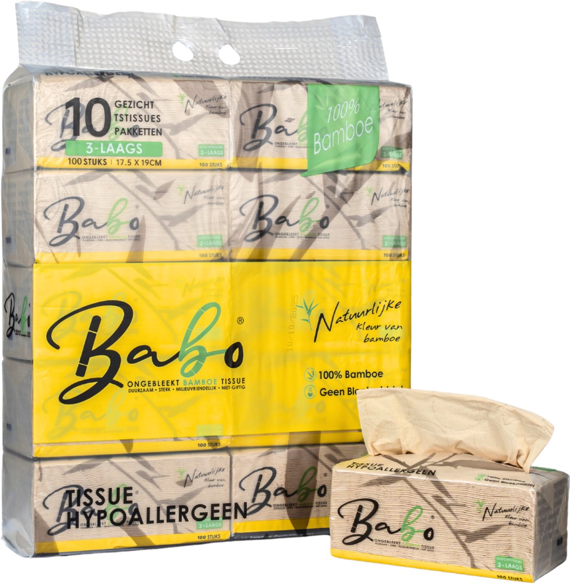 Bamboe Facial – 3-laags, 100 vellen (10 stuks) (10 x 100 = 1000 vellen )