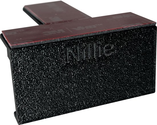 Zwarte Nillie LP houder met 3M VHB tape.