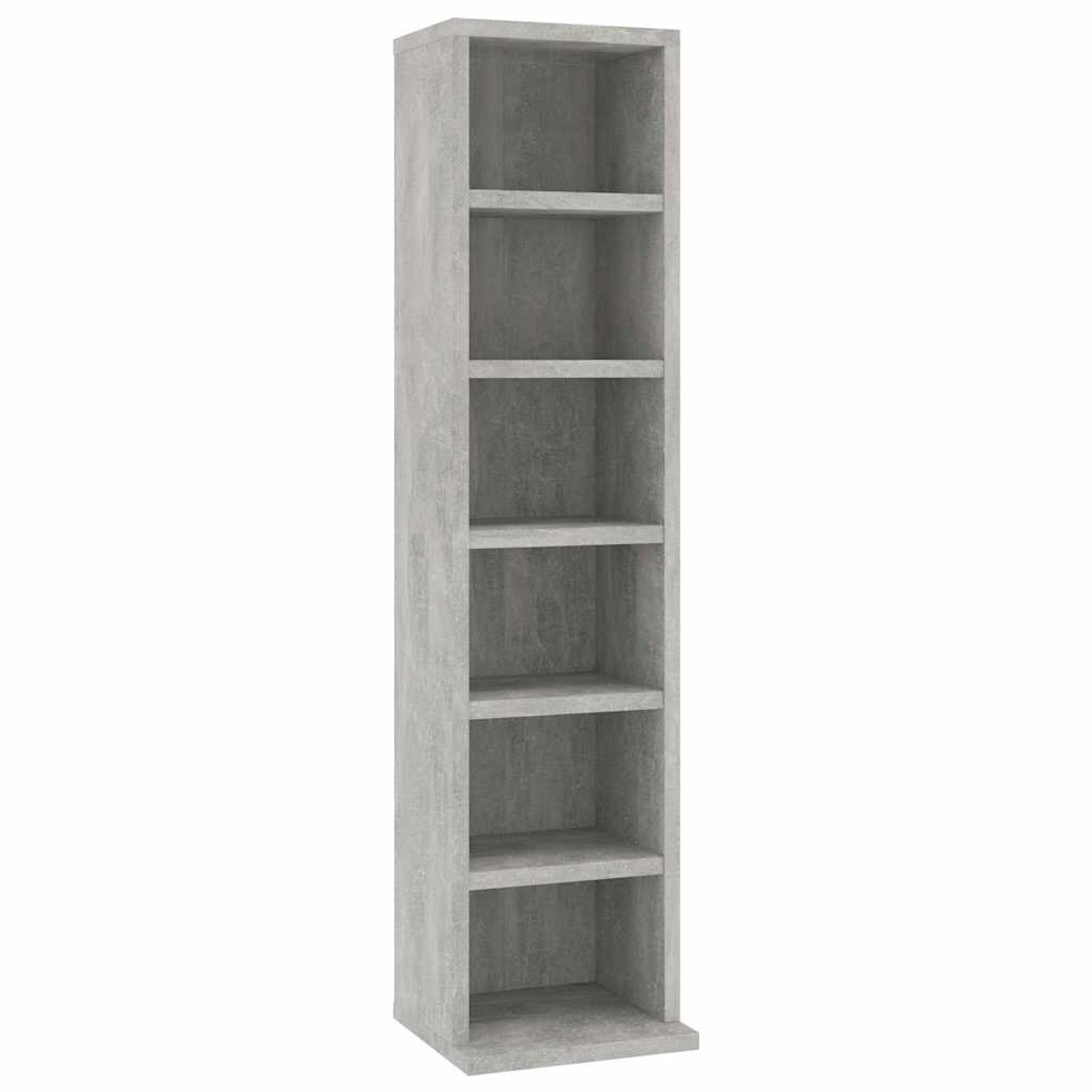 vidaXL - Cd-kast - 21x20x88 - cm - bewerkt - hout - betongrijs