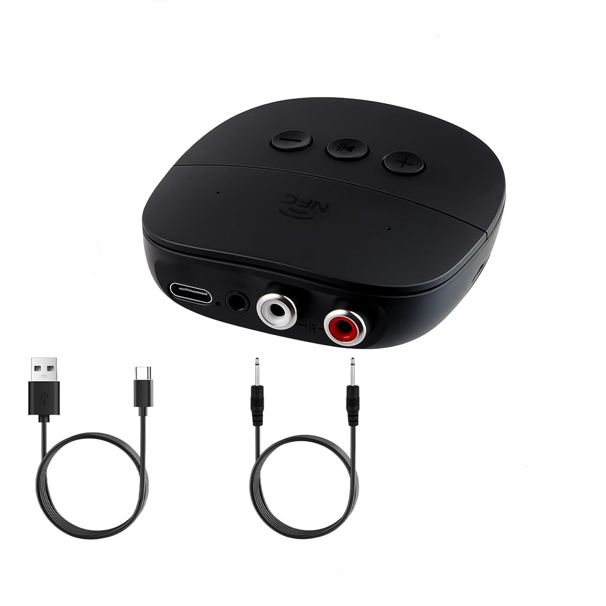 QTTVBTNA -Bluetooth 5.2 Ontvanger met NFC- Multi Connect Bluetooth Receiver & Transmitter - AUX & RCA Audio Adapter - Voor Auto, Versterker & Speakers