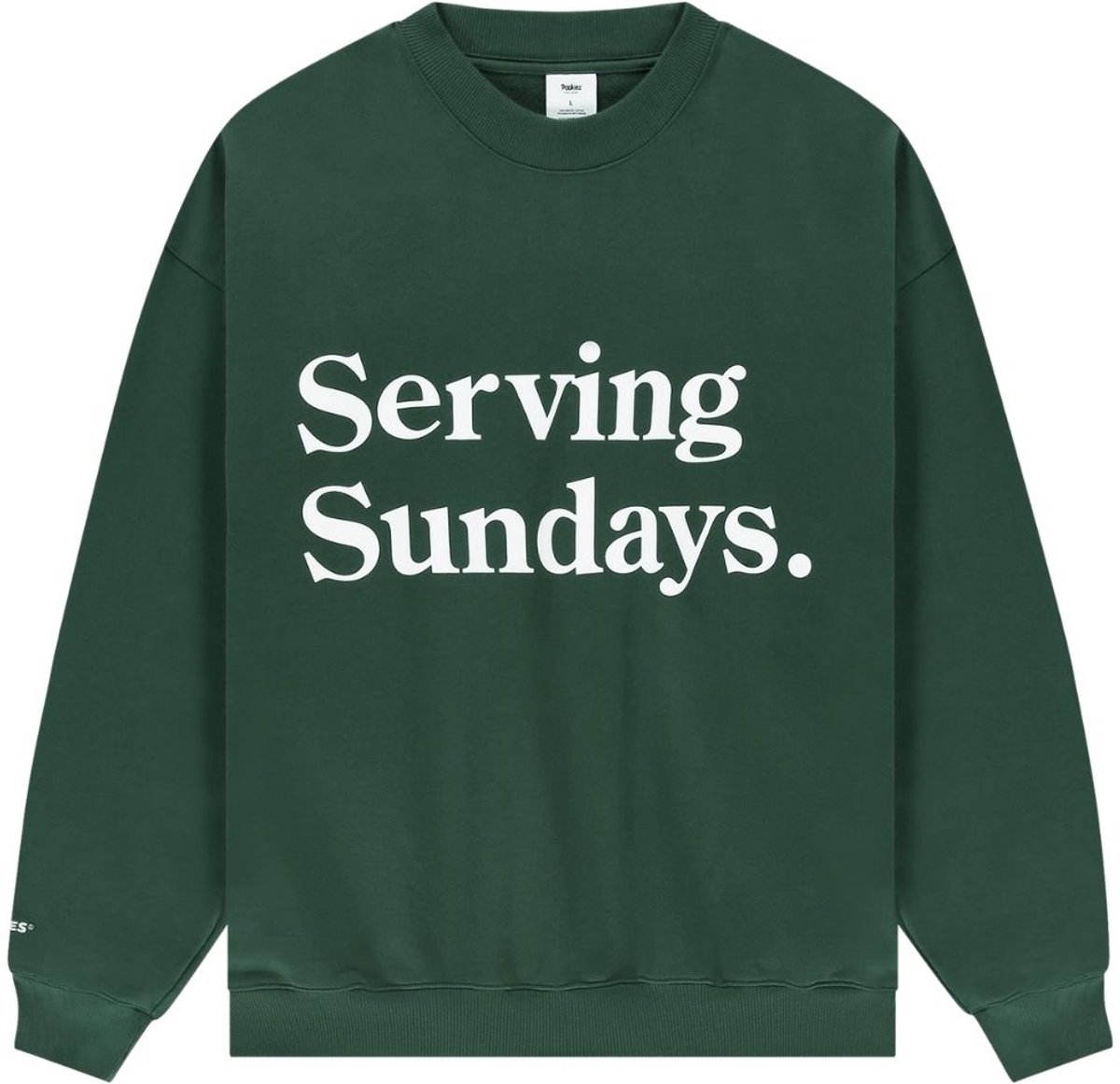 POCKIES Oversized Sundays Crew Truien & Vesten Heren - Sweater - Hoodie - Vest- Donkergroen - Maat L