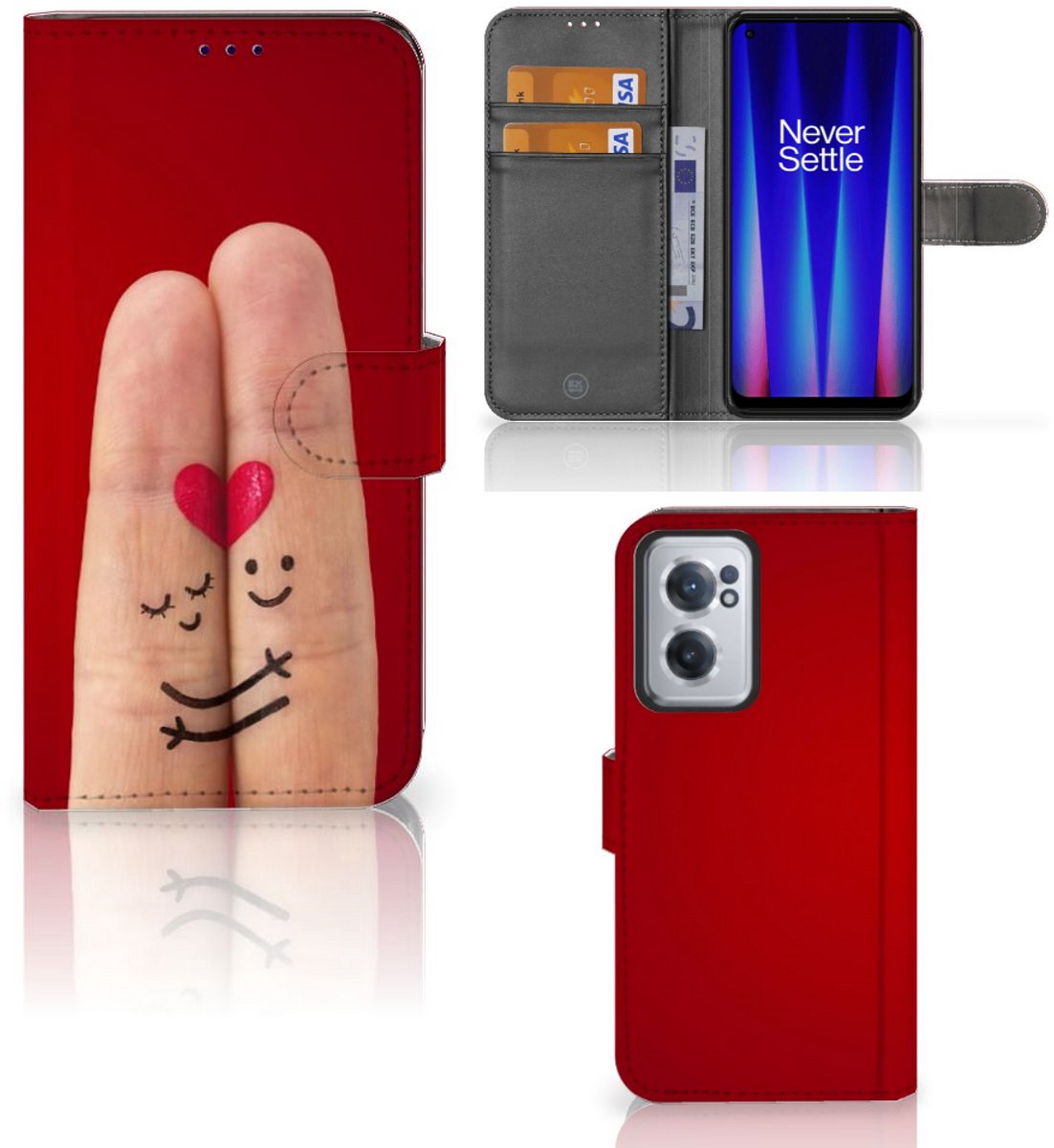 OnePlus Nord CE 2 Wallet Case met Pasjes Liefde - Origineel Romantisch Cadeau