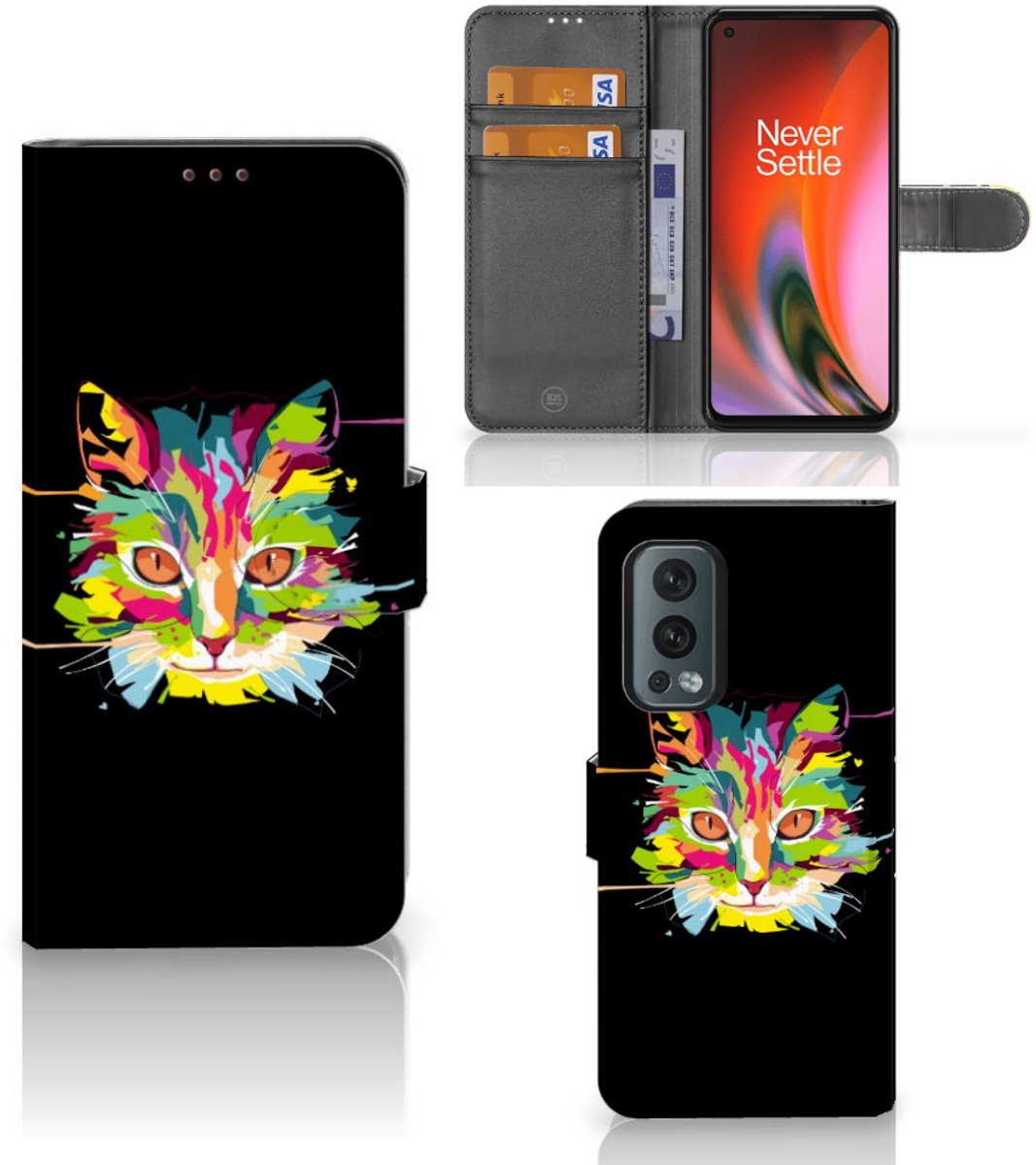 OnePlus Nord 2 5G Leuk Hoesje Cat Color