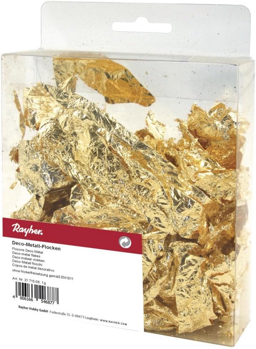 Deco metaal flakes goud 1 g voor knutselen