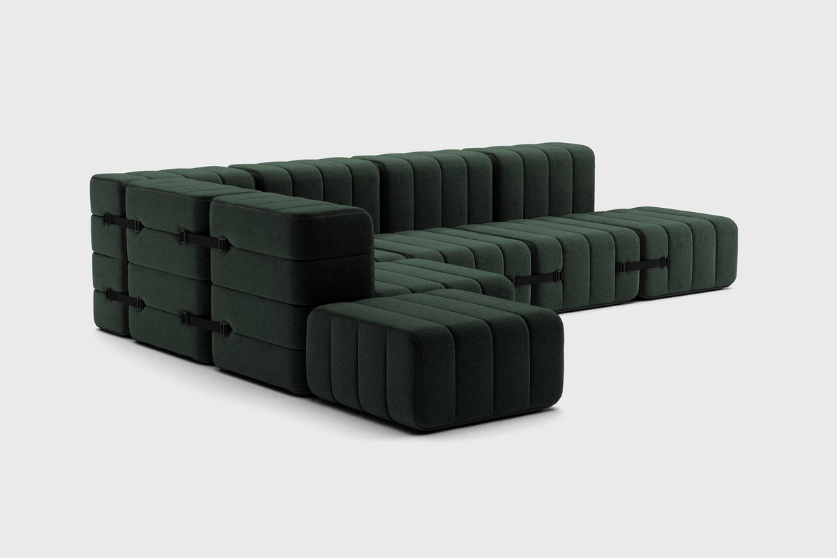 ambivalenz modulaire bank curt – 12 modules – dama - donker groen