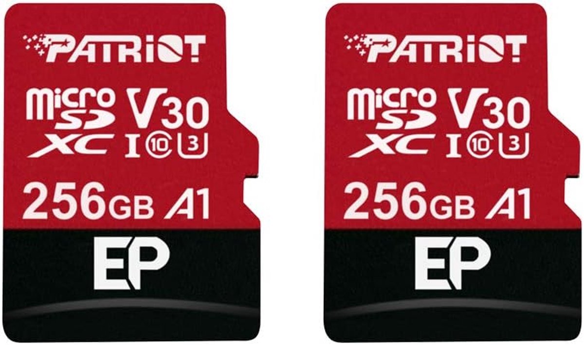 256GB A1 / V30 MicroSD Geheugenkaart voor Android - 4K Video-opname - Pakket van 2