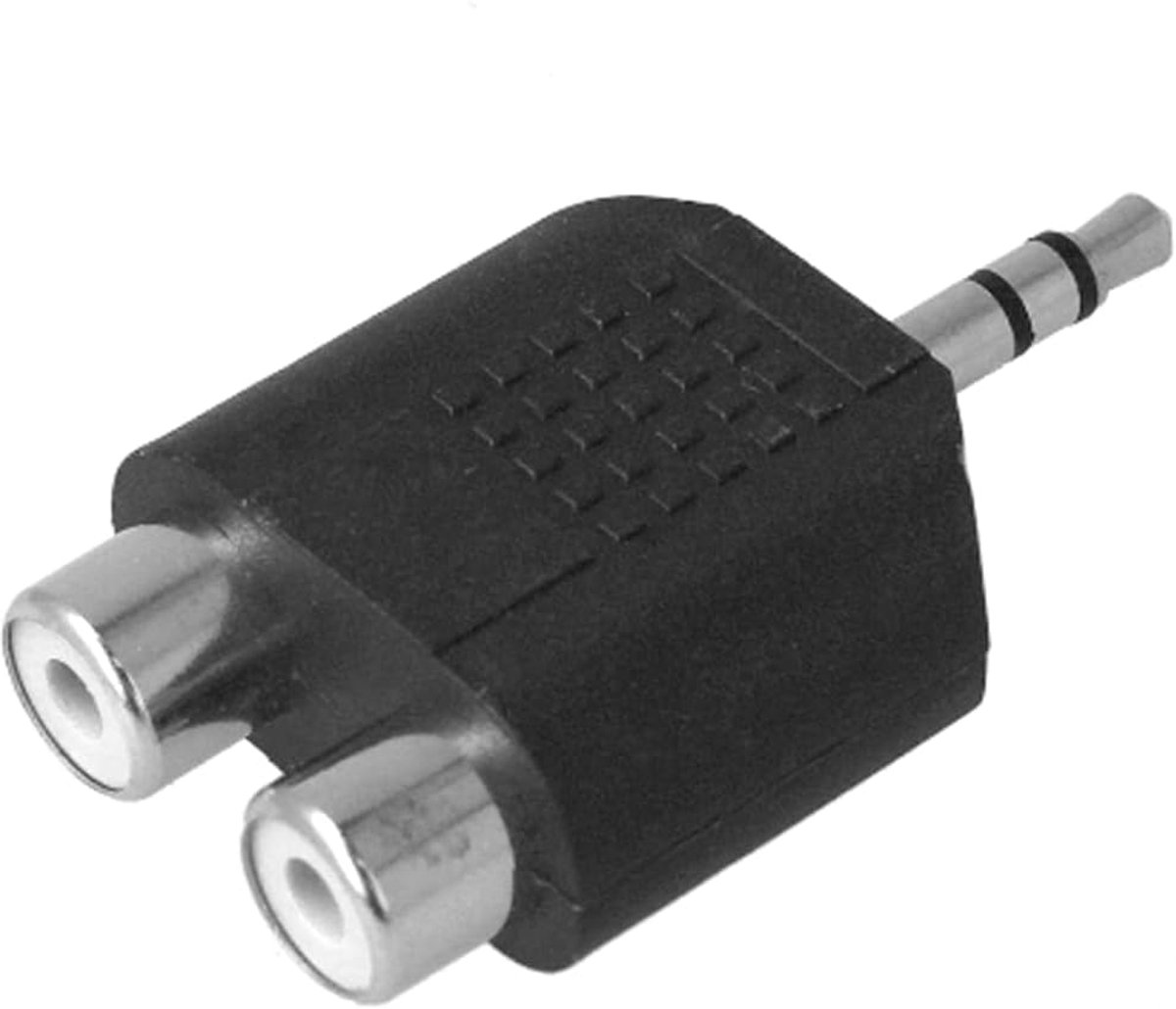 3,5 mm RCA-jackadapter - Splitter en converter van 1 naar 2 RCA-bussen