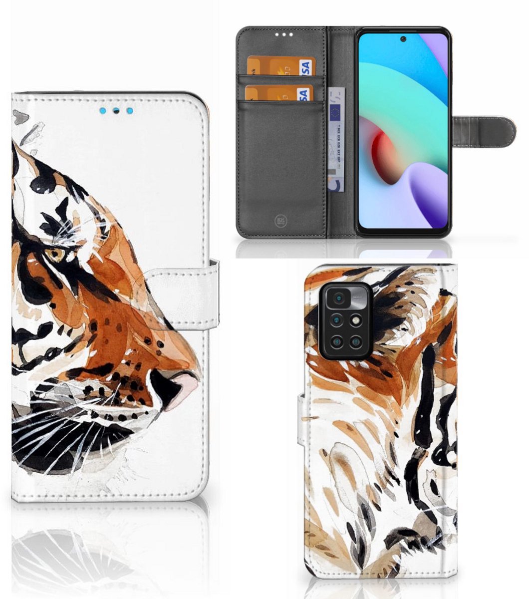 Hoesje Xiaomi Redmi 10 Watercolor Tiger