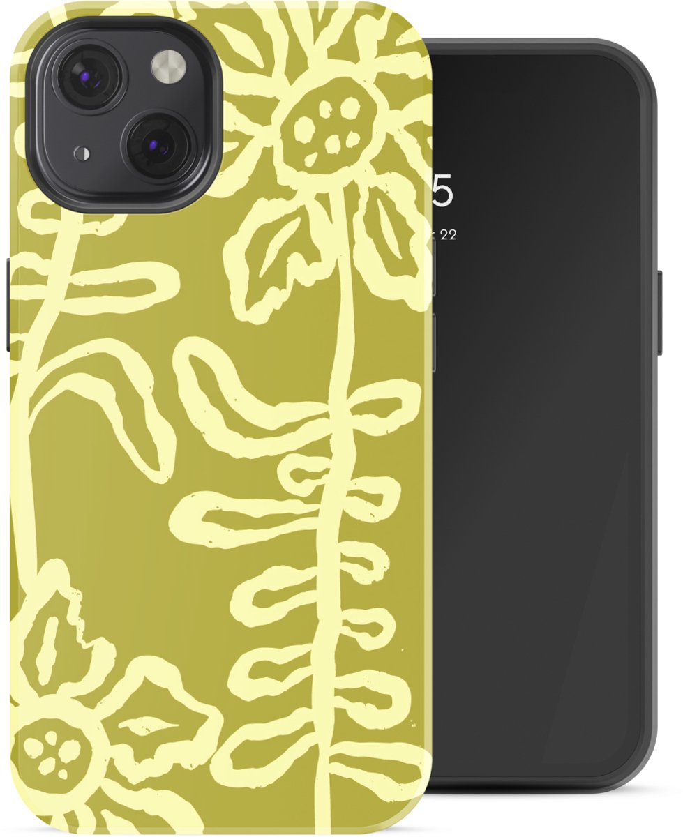 Selencia Hoesje - Geschikt voor Apple iPhone 13 - Backcover - Chalky Bloom