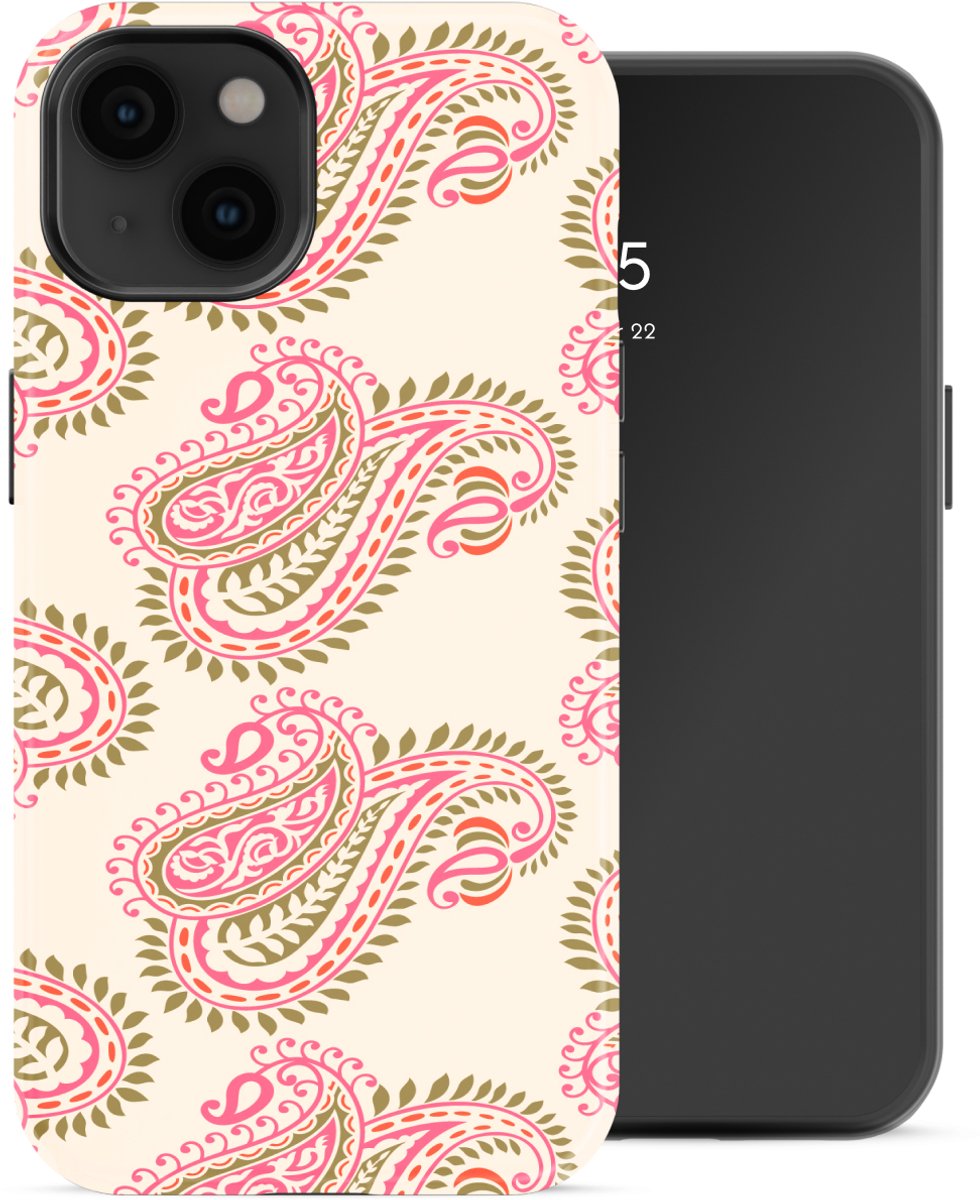 Selencia Hoesje - Geschikt voor Apple iPhone 14 - Backcover - Paisley Blush