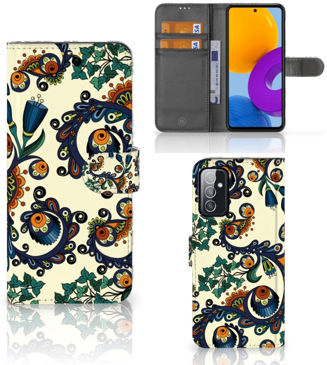 Wallet Case Samsung Galaxy M52 Barok Flower