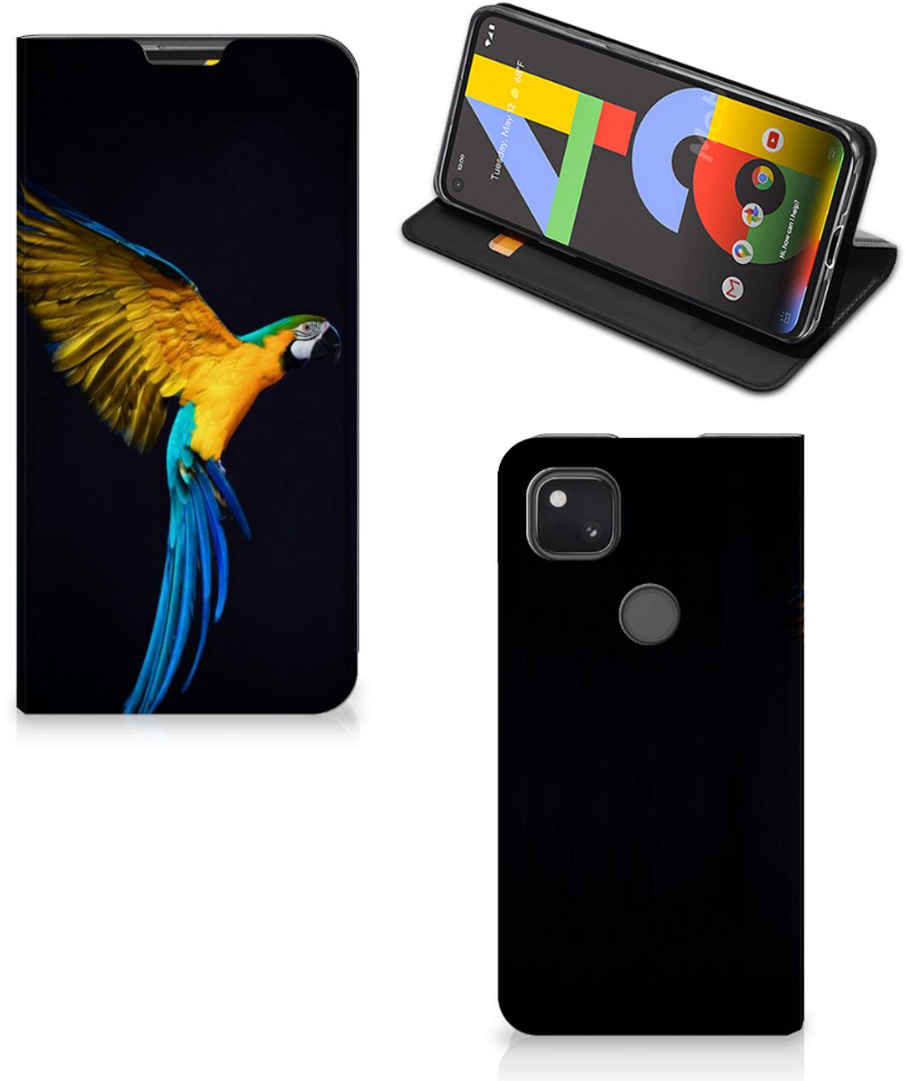 Standcase Hoesje voor Google Pixel 4a Hoesje maken Papegaai