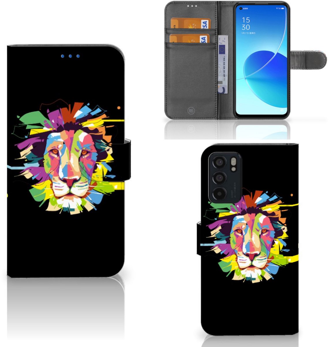 OPPO Reno6 5G Leuk Hoesje Lion Color