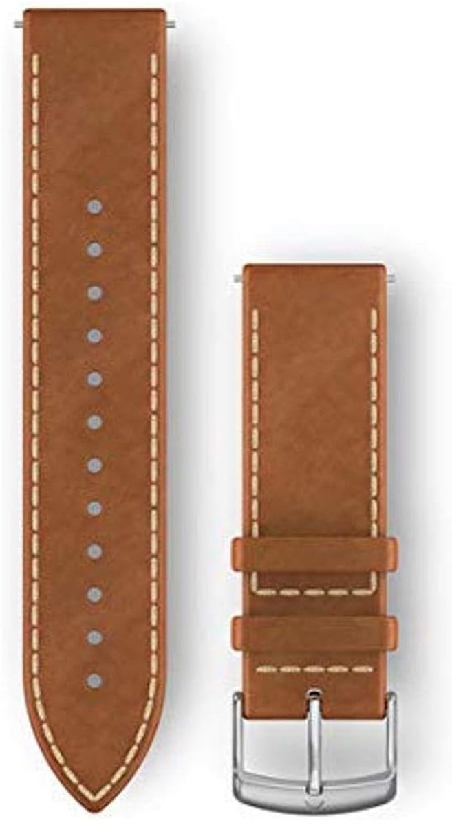 Garmin Quick Release Horlogebandje - Italiaans Leer - 20mm Polsbandje - Wearablebandje - Lichtbruin Reliëf